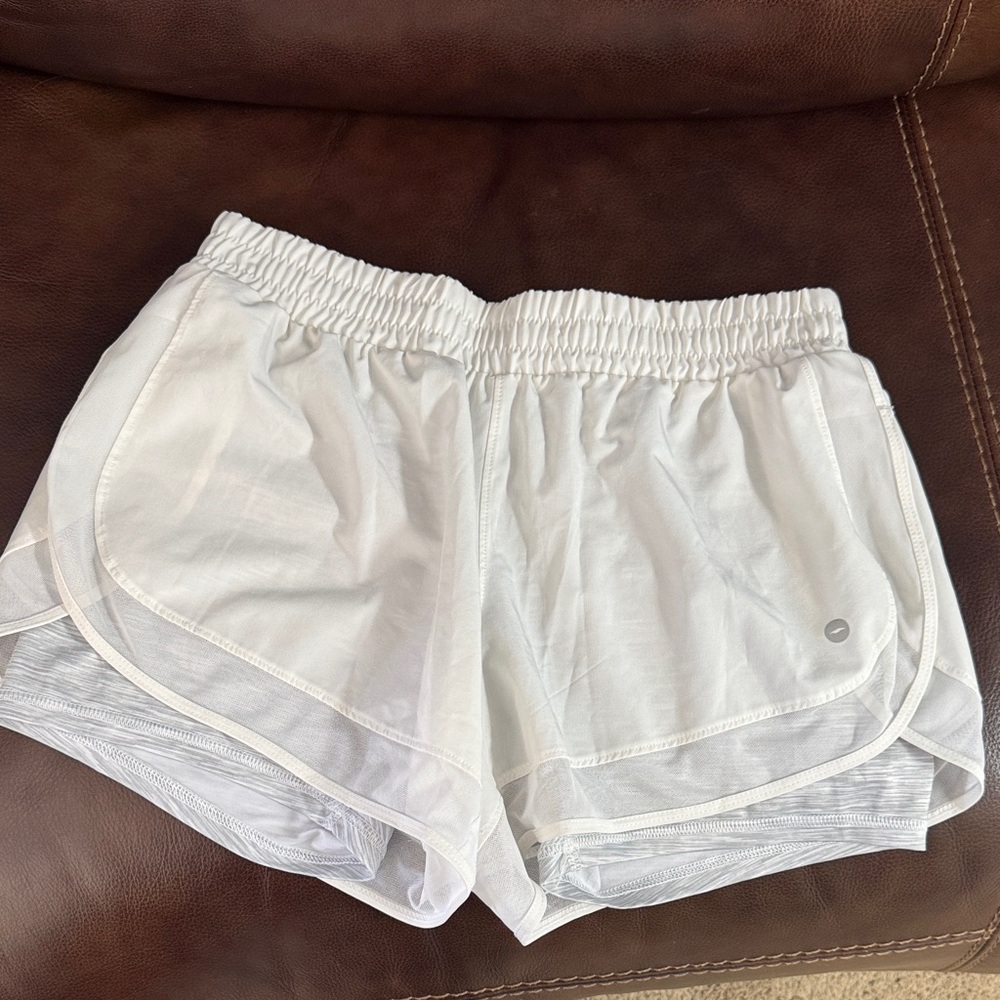Women's White Avia Athletic Shorts